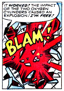 blam, bottle, Doctor Doom (Victor Von Doom), explosion, Fantastic Four, Mr. Fantastic, superhero, throw