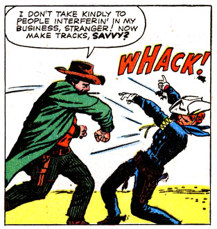 fist, punch, Rawhide Kid (Johnny Bart), western, whack