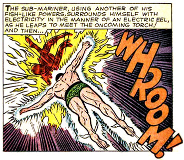 collision, flight, Human Torch (Johnny Storm), room, Sub-Mariner, superhero, whoom