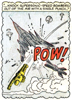 airplane, destroy, fighter jet, fist, Iron Man (Tony Stark), pow, punch, superhero