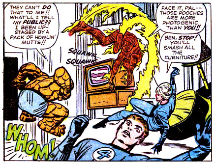 Fantastic Four, floor, jump, landing, stomp, superhero, Thing, whomp