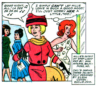 humor, Millie the Model, music, notes, singing, verbal