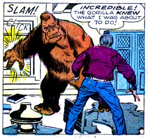 animal, gorilla, Gorilla-Man (Franz Radzik), literal, Marvel monster, sci-fi, shut, slam, window